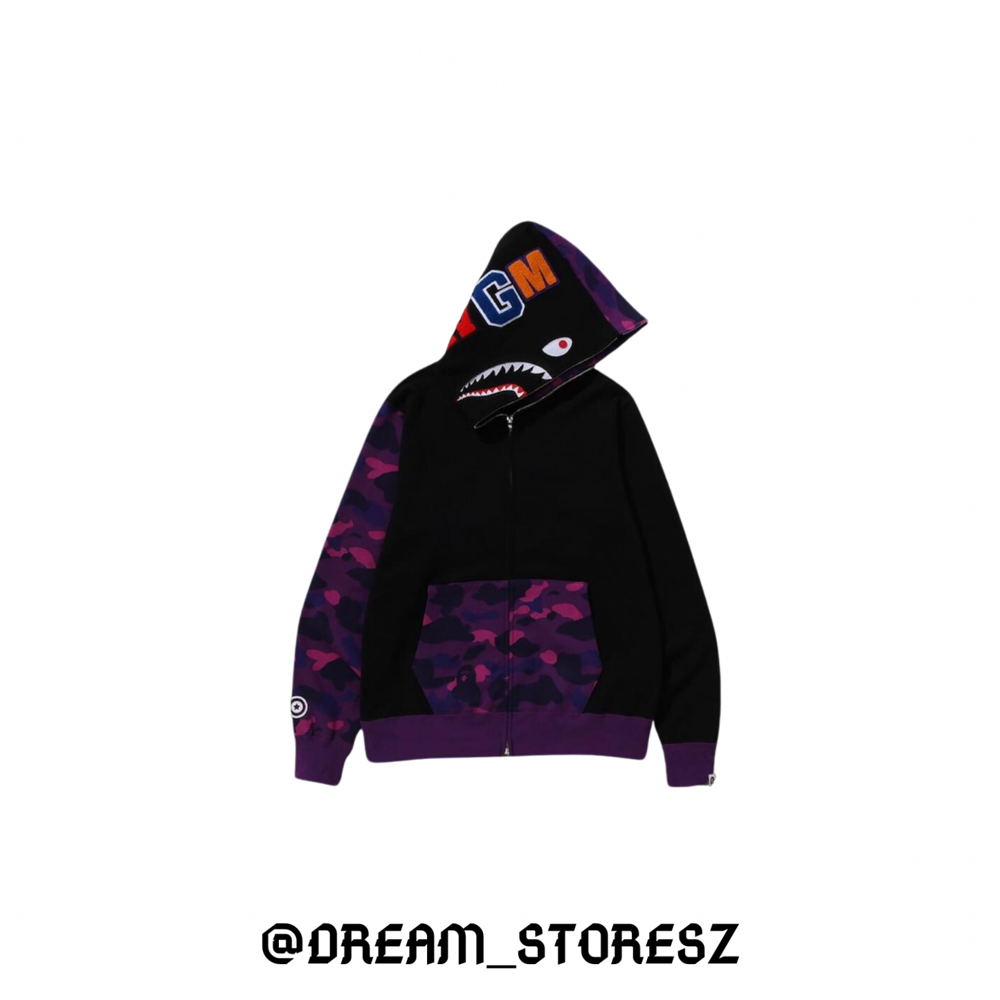 BAPE SHARK # 13 BLACK AND PURPLE