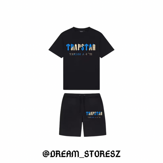 SHORT OUTFIT TRAPSTAR # 1 BLACK AND BLUE