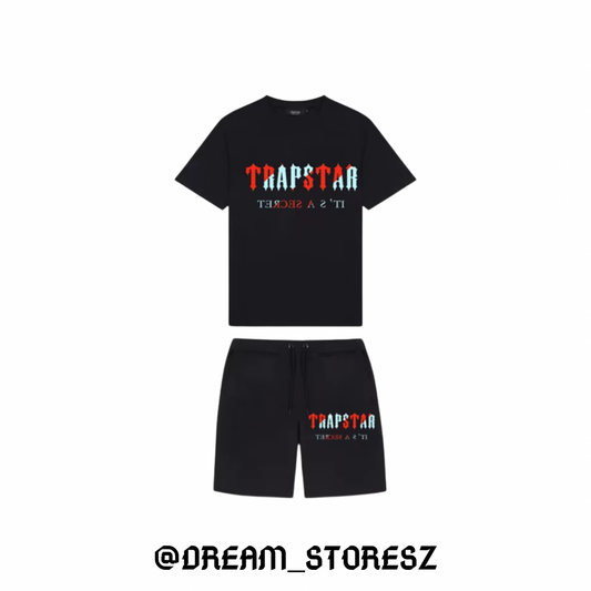 SHORT OUTFIT TRAPSTAR # 1 BLACK AND RED