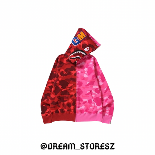 BAPE SHARK # 77 RED AND PINK
